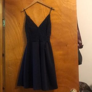 Navy Blue Lace Dress